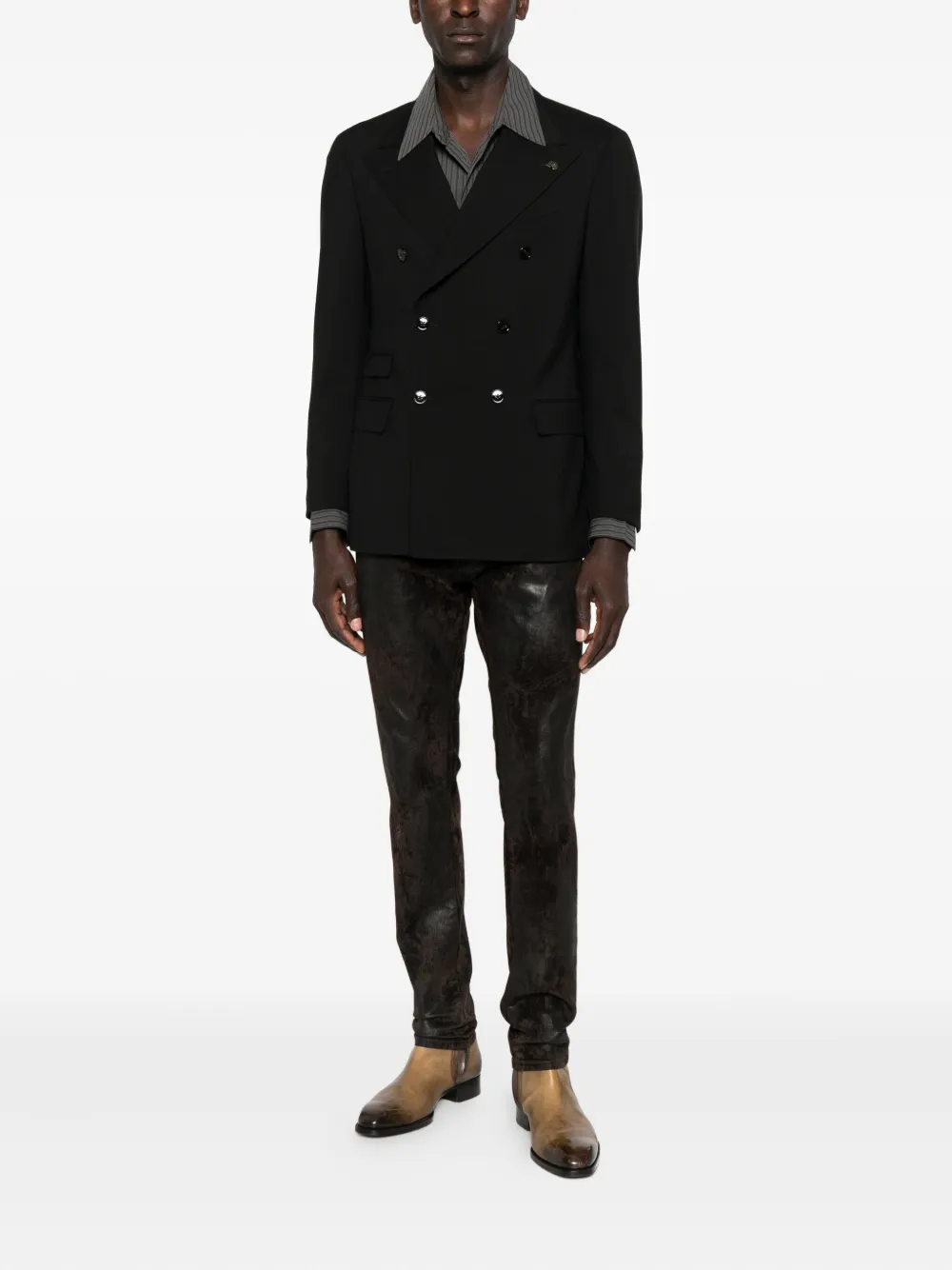 Gabriele Pasini Double-breasted Structured Jacket In Black