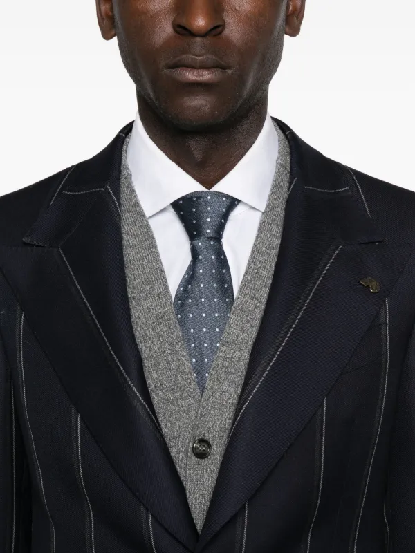 Gabriele Pasini single-breasted Pinstripe Suit | Blue | FARFETCH ID