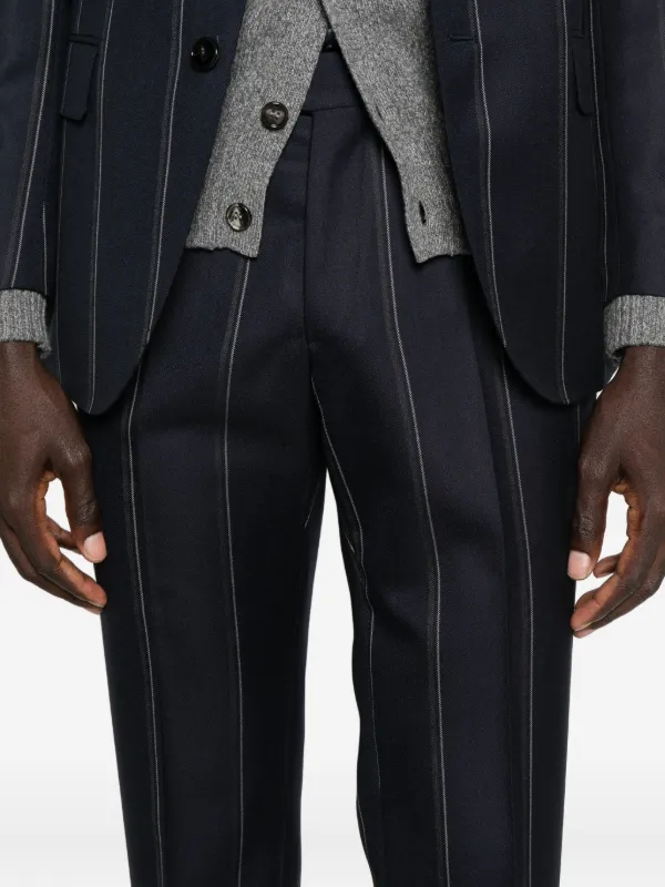 Gabriele Pasini single-breasted Pinstripe Suit | Blue | FARFETCH ID