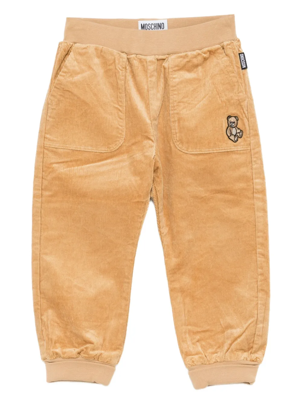 Moschino Kids bear motif pants - Marrone