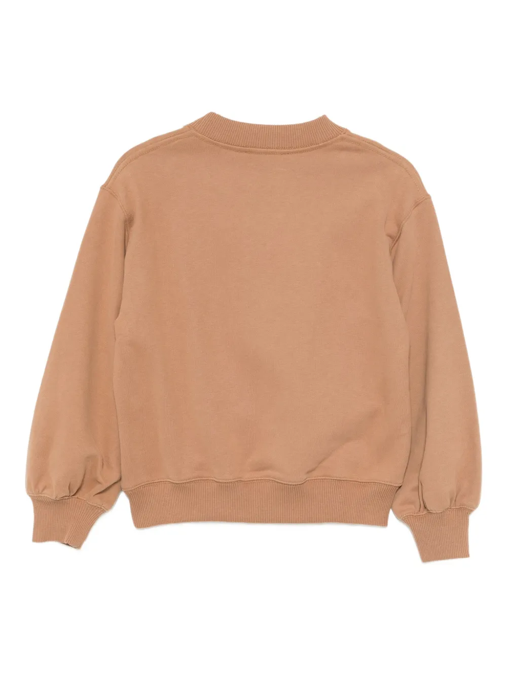 Chloé Sirocco Logo-embroidered Cotton-jersey Sweatshirt 4-14 In Brown