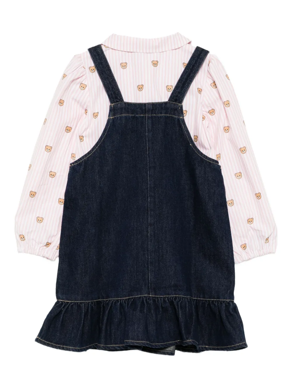 Moschino Kids Denim tuinbroek Blauw