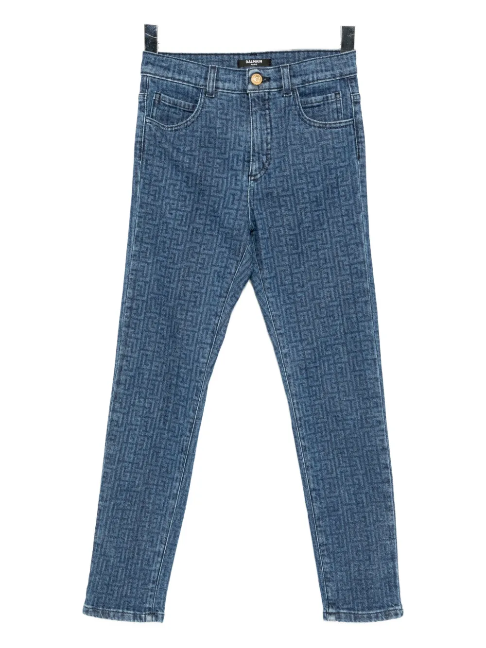 Balmain Pb Labyrinth Jeans In Blue