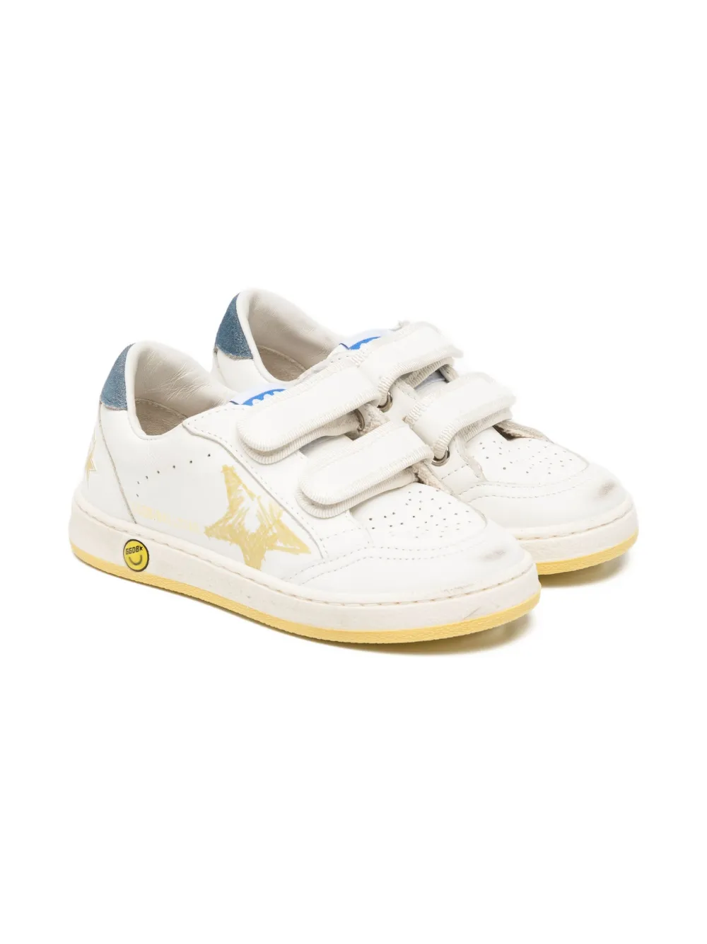Golden Goose Kids' Star-printed Velcro Trainers In White