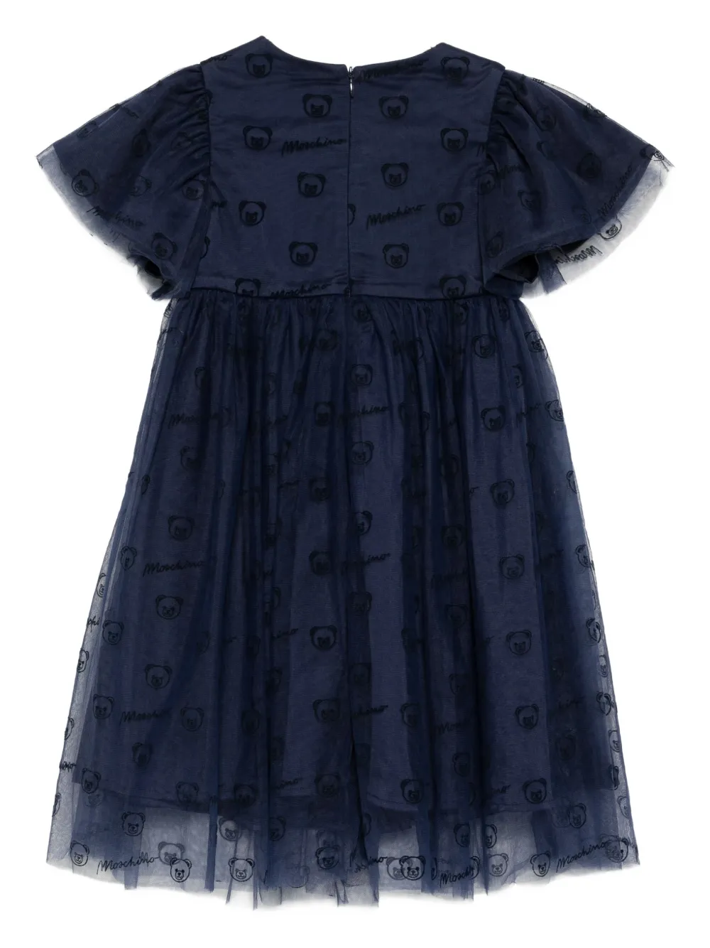 Moschino Kids Jurk met logo Blauw