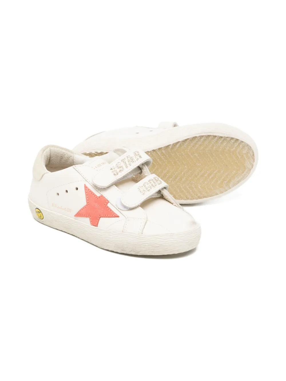 Golden Goose Kids star-embellished velcro trainers Neutrals