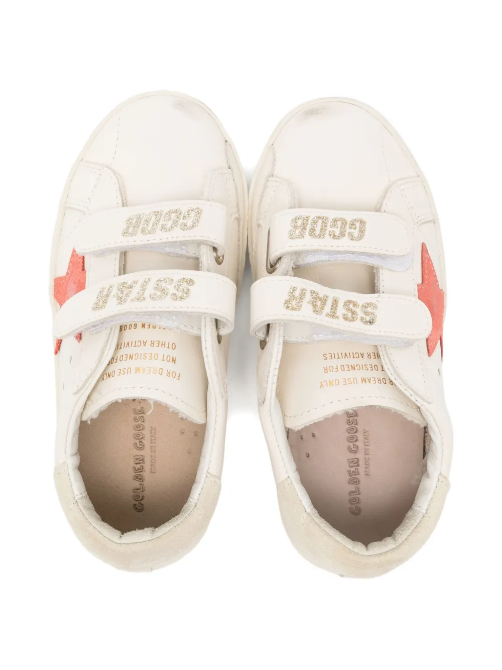 Golden Goose Kids star-embellished velcro trainers Neutrals