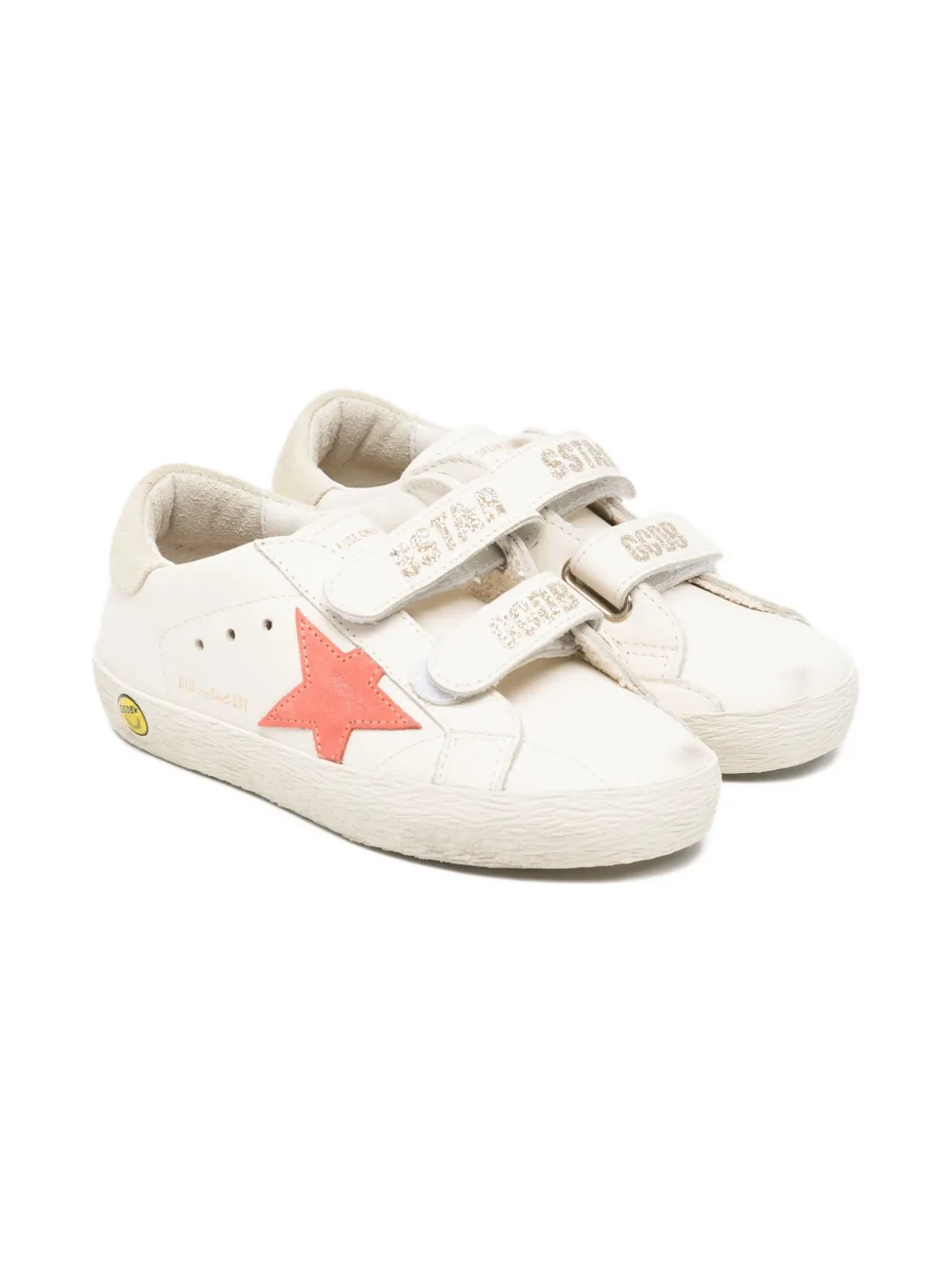 Golden Goose Kids' Star-embellished Velcro Trainers In Neutral