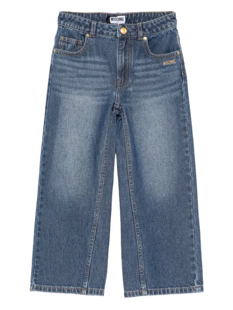 Moschino Kids bear-embroidered jeans
