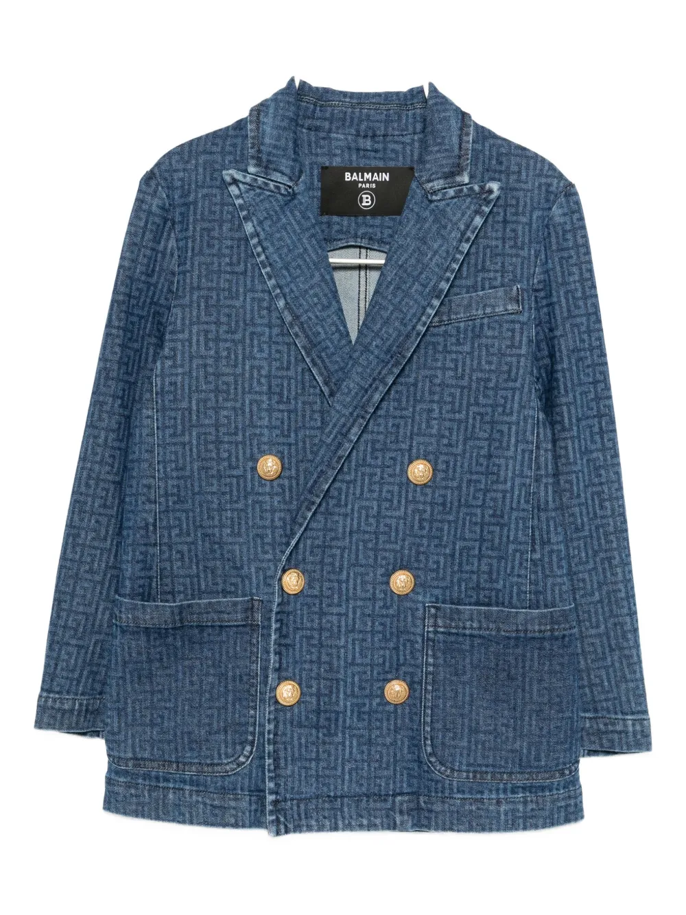 Balmain Kids' Pb Labyrinth Blazer In Blue