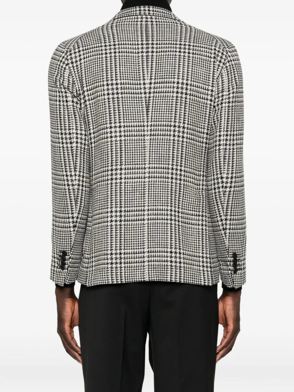 Tagliatore Houndstooth Check Blazer In Black