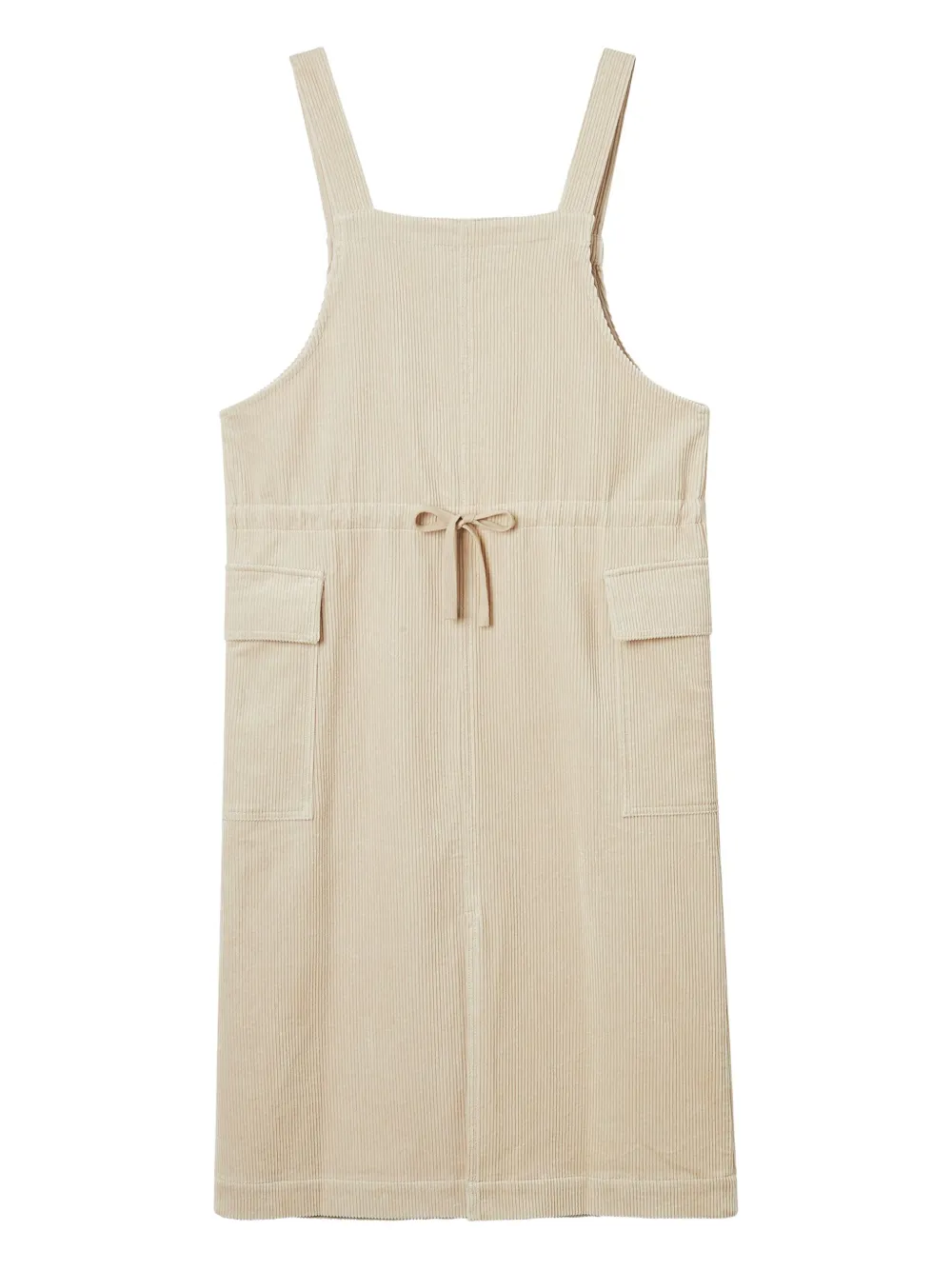 CHOCOOLATE flap-pocket corduroy midi dress - Beige