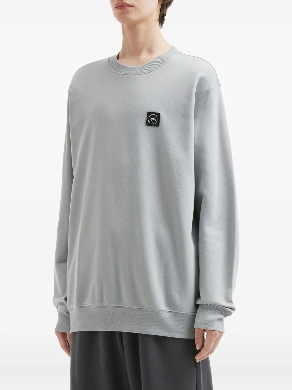 Izzue Logo-patch Crew-neck Sweatshirt In Gray