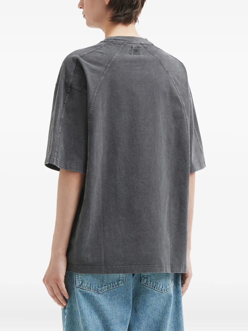 izzue T-shirt met geborduurd logo Grijs