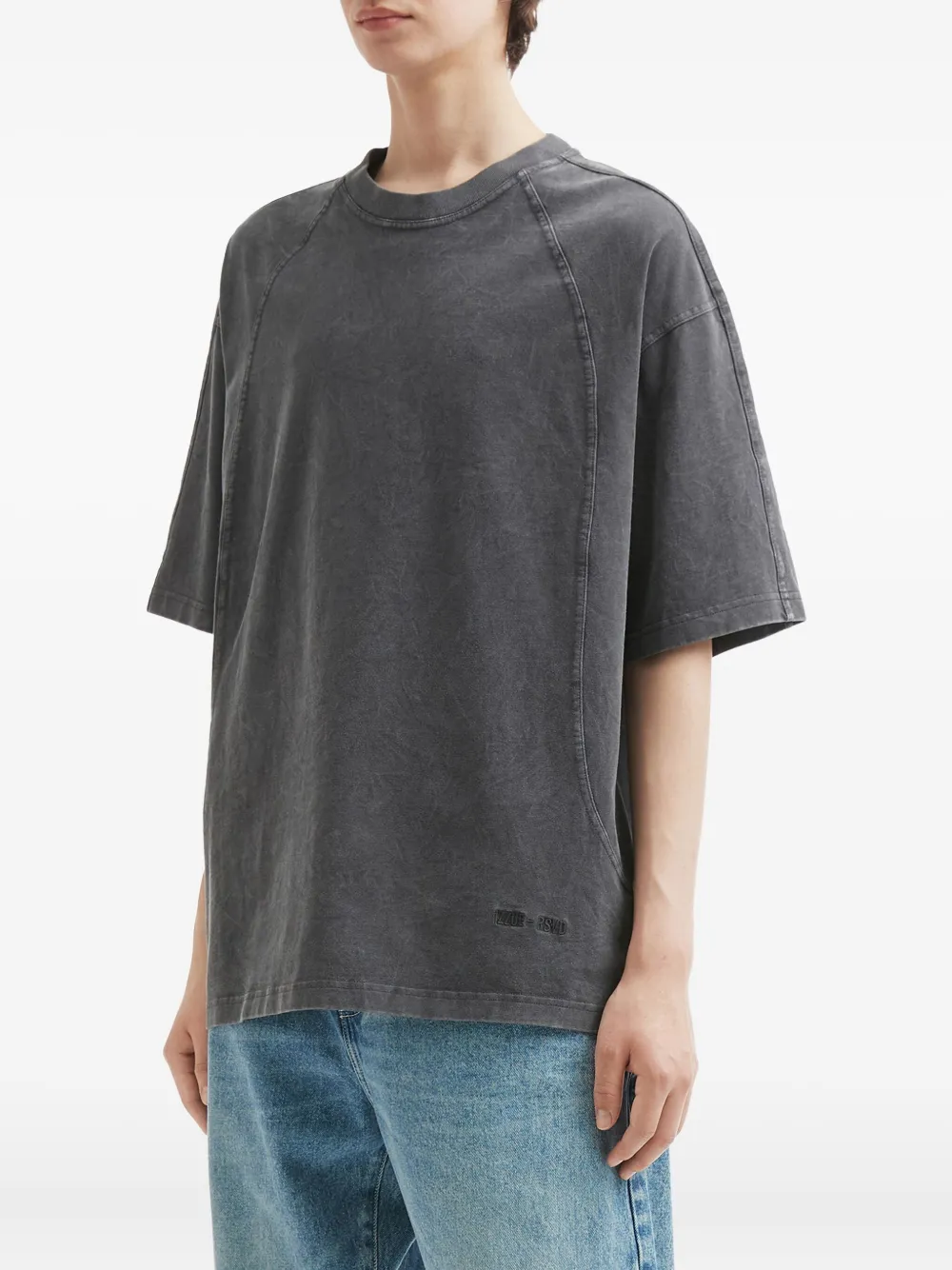 izzue T-shirt met geborduurd logo Grijs