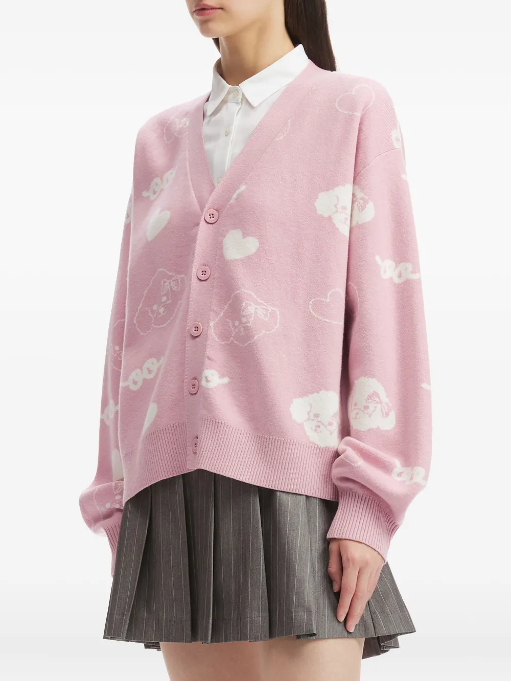 Chocoolate Button-up Cardigan In Pink