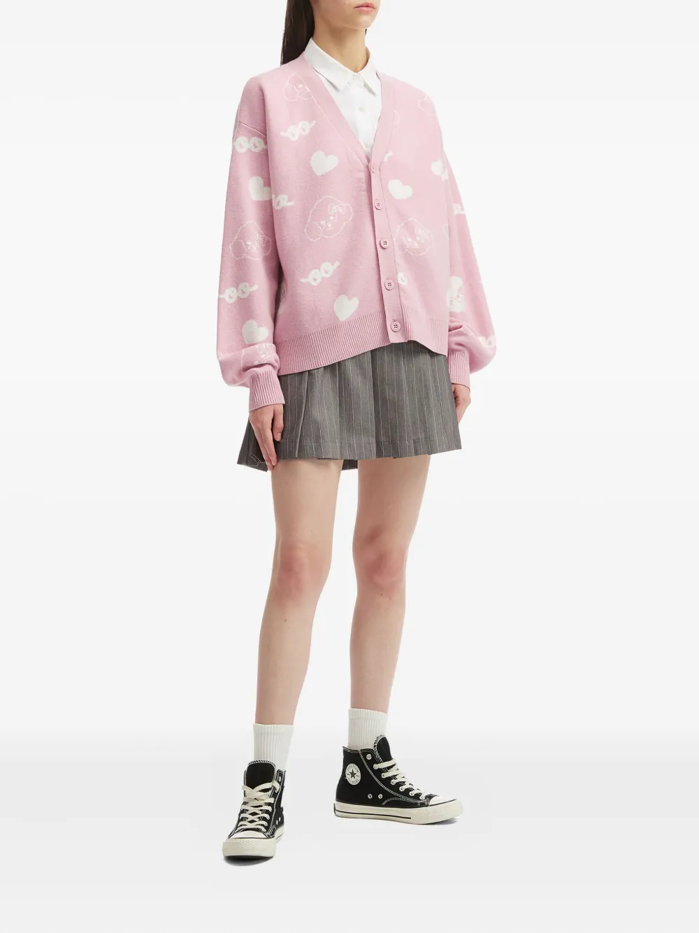 Chocoolate Button-up Cardigan In Pink