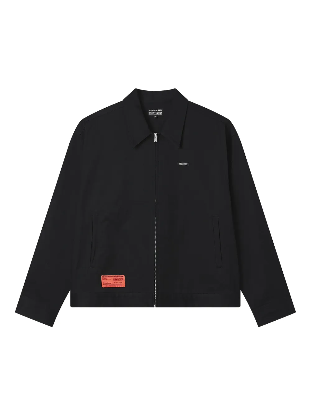 izzue logo-plaque zip-front jacket | Black | Image 1