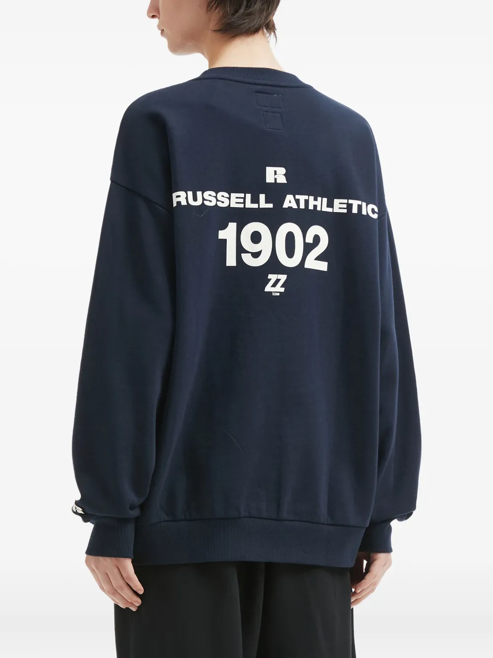 izzue x Russell Athletic sweater met logoprint Blauw