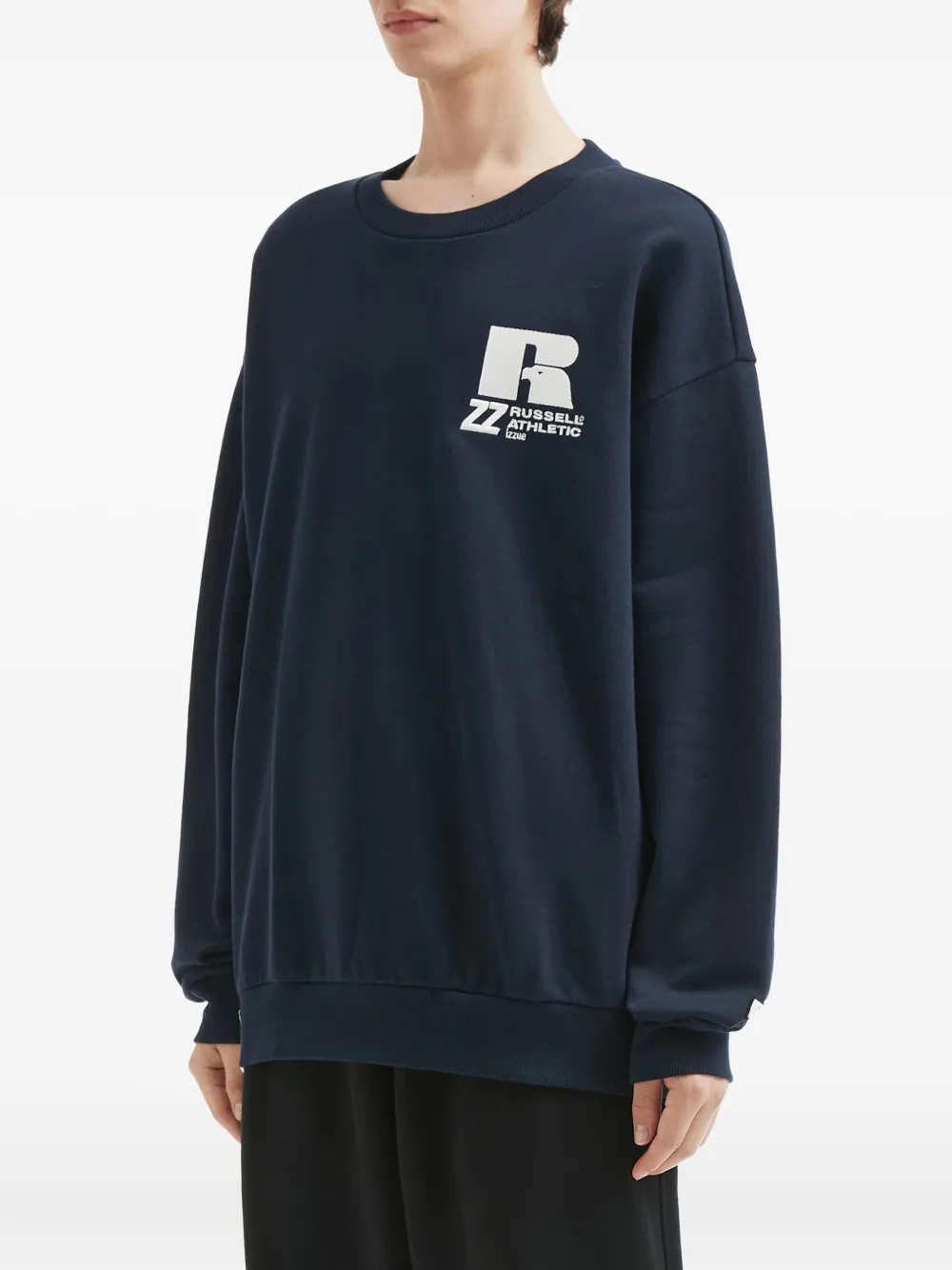 izzue x Russell Athletic sweater met logoprint Blauw