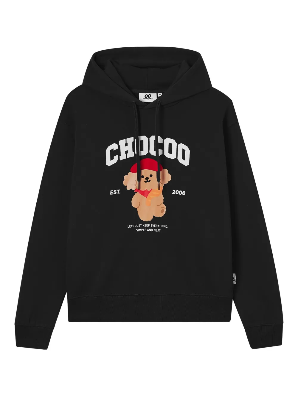 CHOCOOLATE bear-print hoodie | Black | Image 1