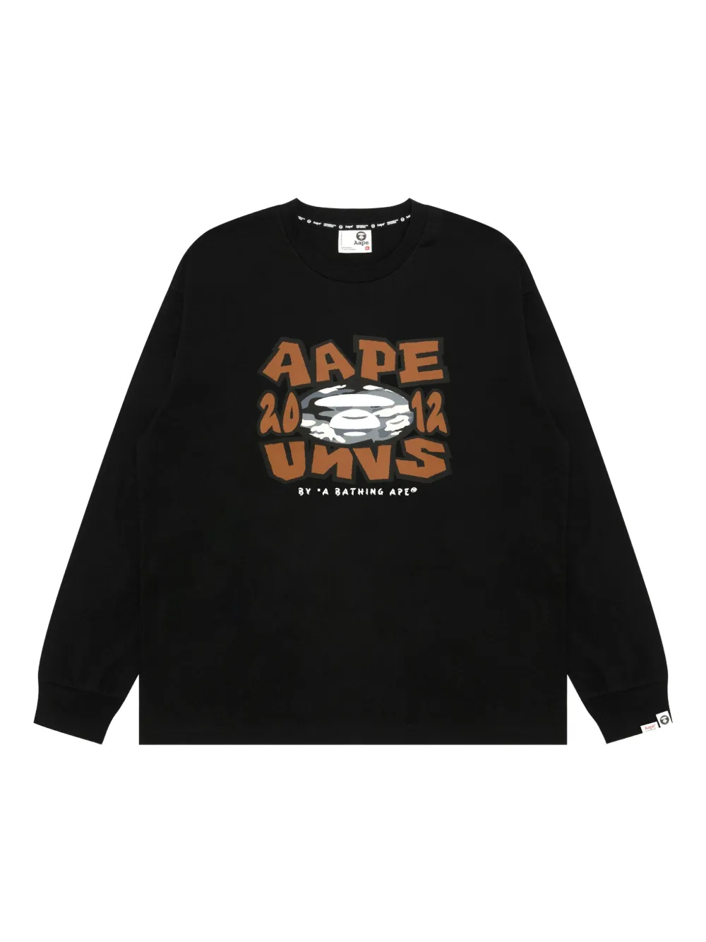 AAPE BY *A BATHING APE® crew-neck long-sleeve sweatshirt | Black | Image 1