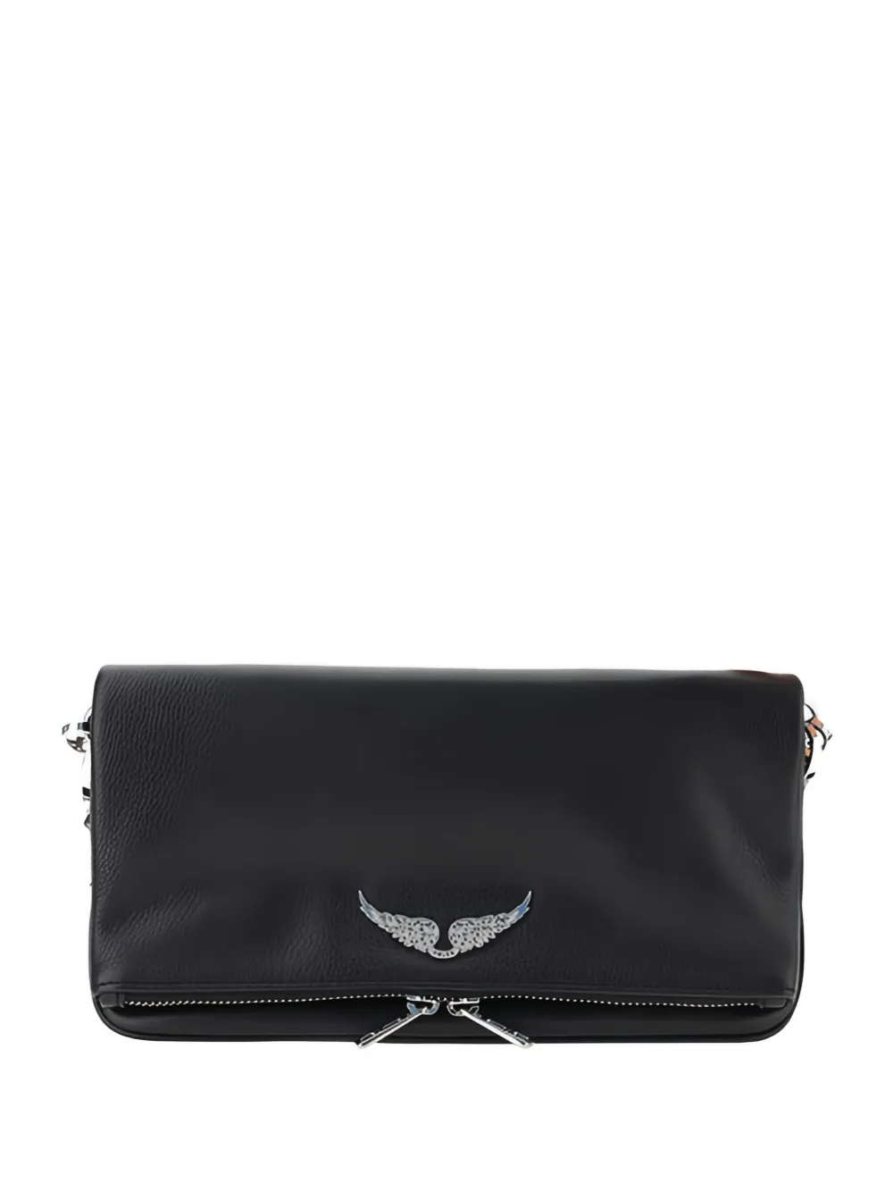 Zadig & Voltaire Grained Leather Logo-detail Shoulder Bag In Black