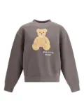 Palm Angels teddy-applique crew neck sweatshirt - Grey