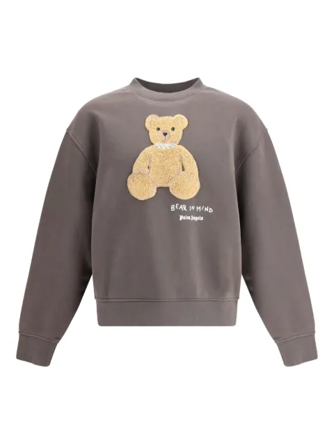 Palm Angels teddy-applique crew neck sweatshirt