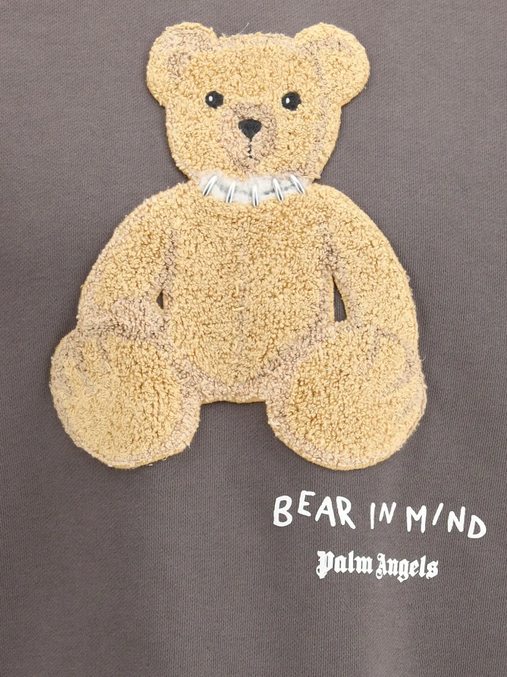 Palm Angels Sweater met teddybeerapplicatie en ronde hals Grijs