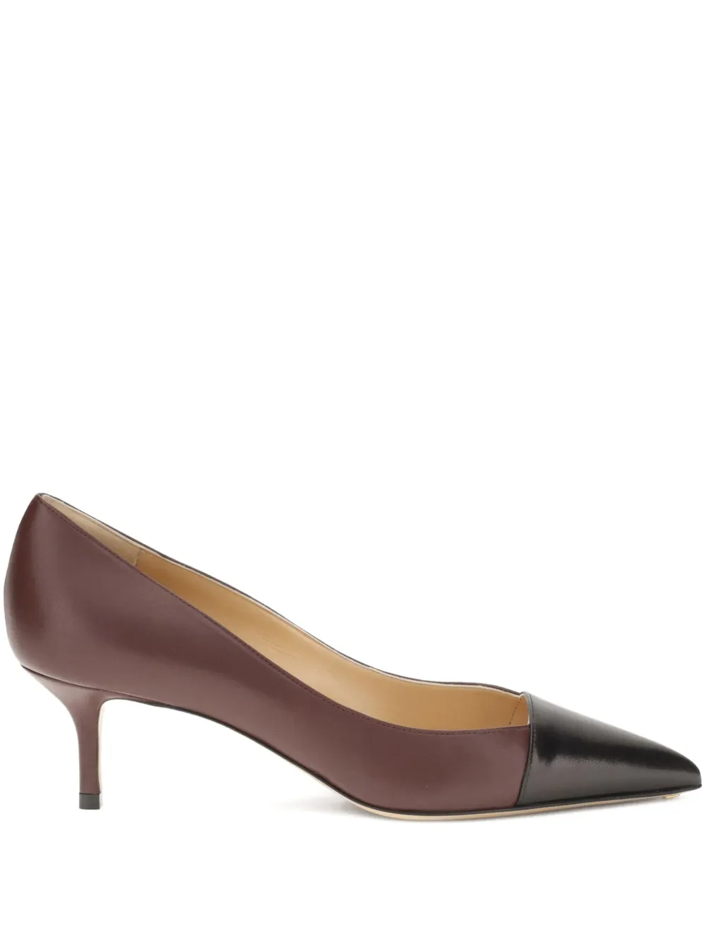 Francesco Russo 55mm leather pointed-toe pumps Brown