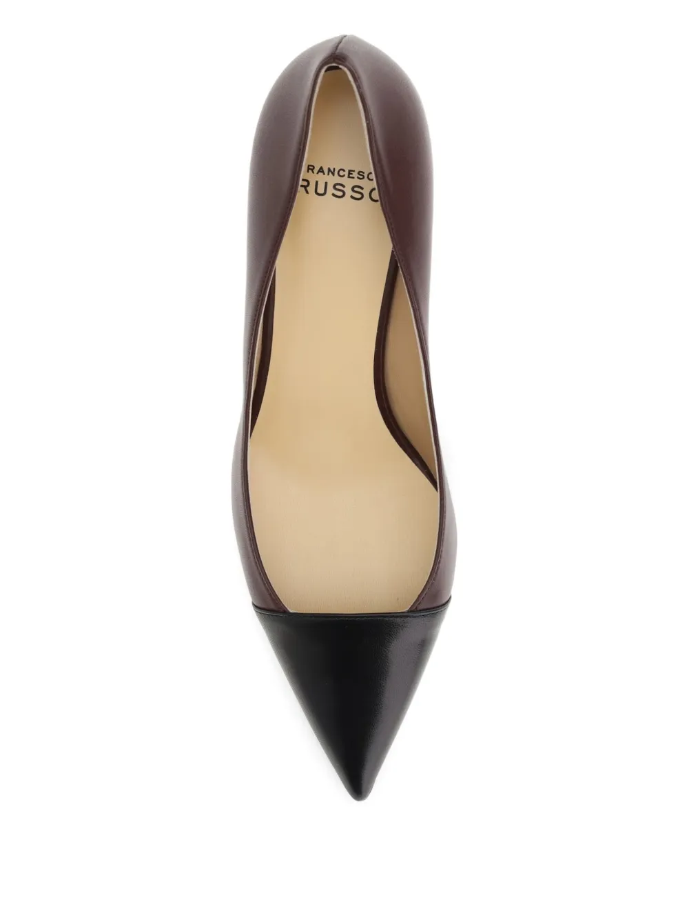 Francesco Russo 55mm leather pointed-toe pumps Brown
