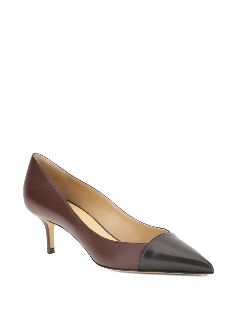 Francesco Russo 55mm leather pointed-toe pumps Brown