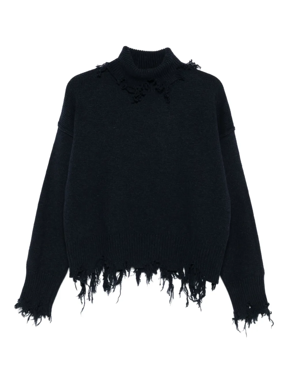 Seafarer STELLA frayed-edges high-neck sweater | Blue | Image 1