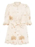 ZIMMERMANN applique mini dress - Neutrals