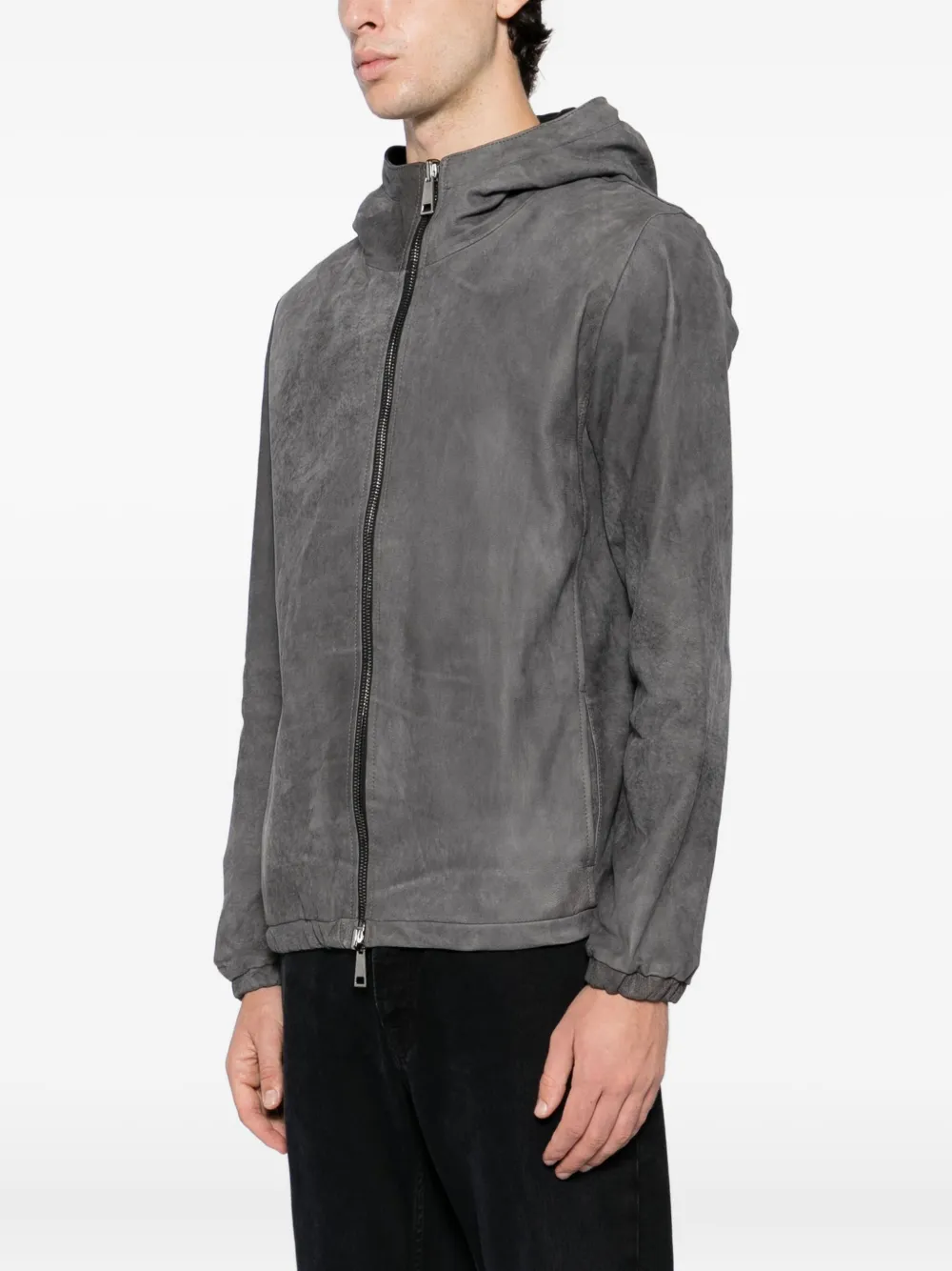 Giorgio Brato Leather Biker Jacket In Gray