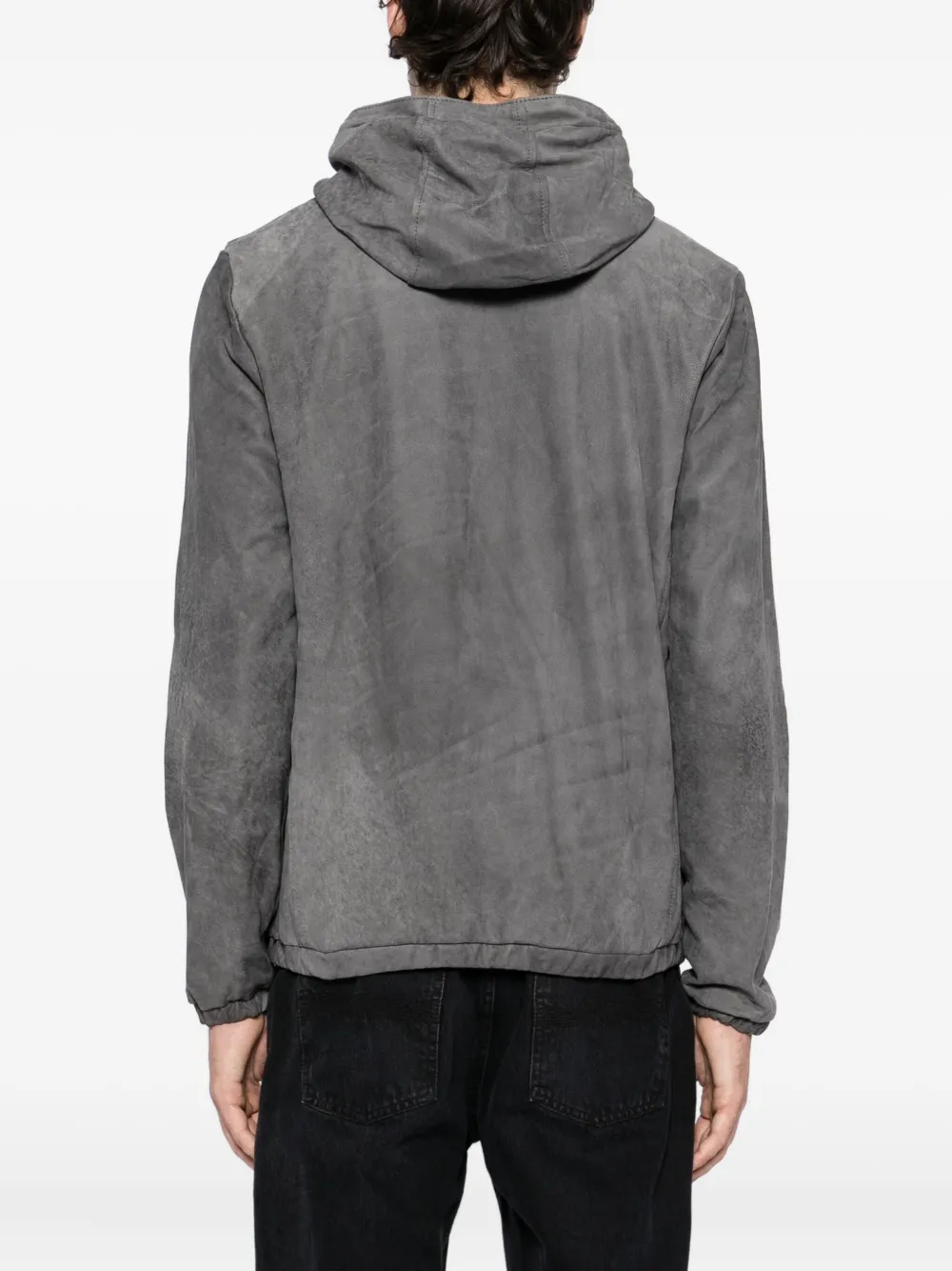Giorgio Brato Leather Biker Jacket In Gray