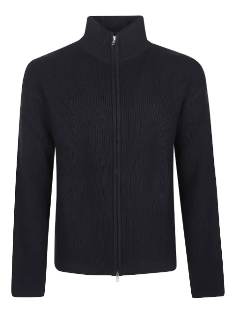 Soft Goat zip ribbed cardigan