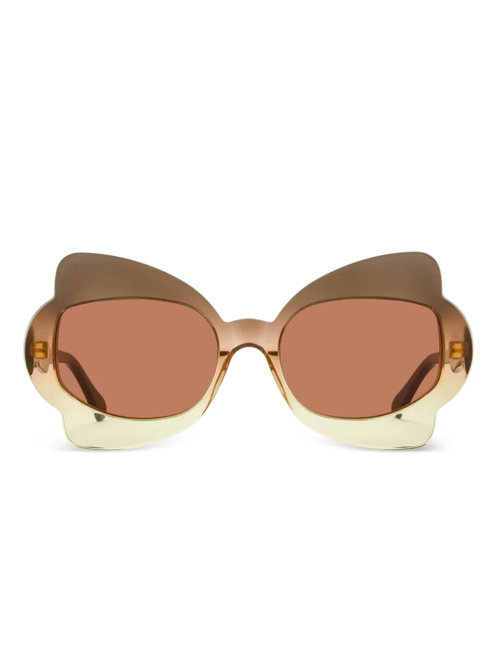 Marni Eyewear Monumental Gate zonnebril met vlindermontuur Bruin