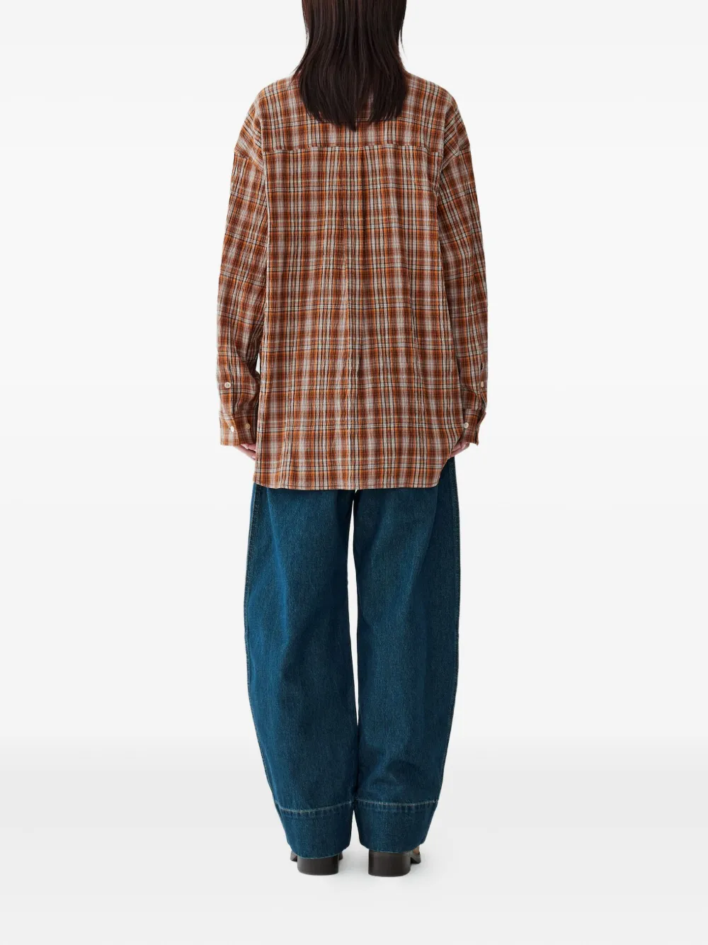STUDIO TOMBOY checked single-pocket shirt - Oranje
