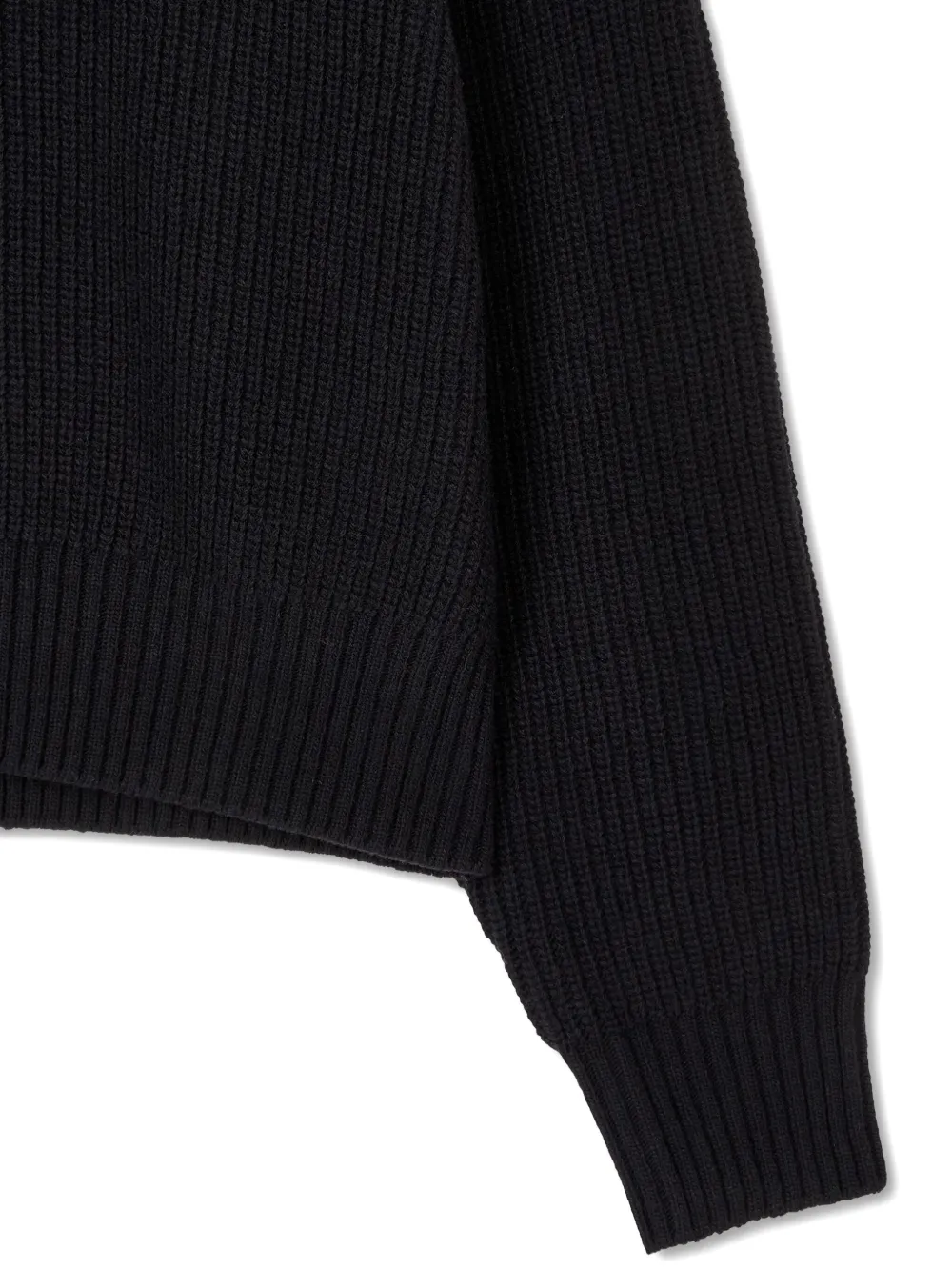 STUDIO TOMBOY Ribgebreide trui met V-hals Zwart