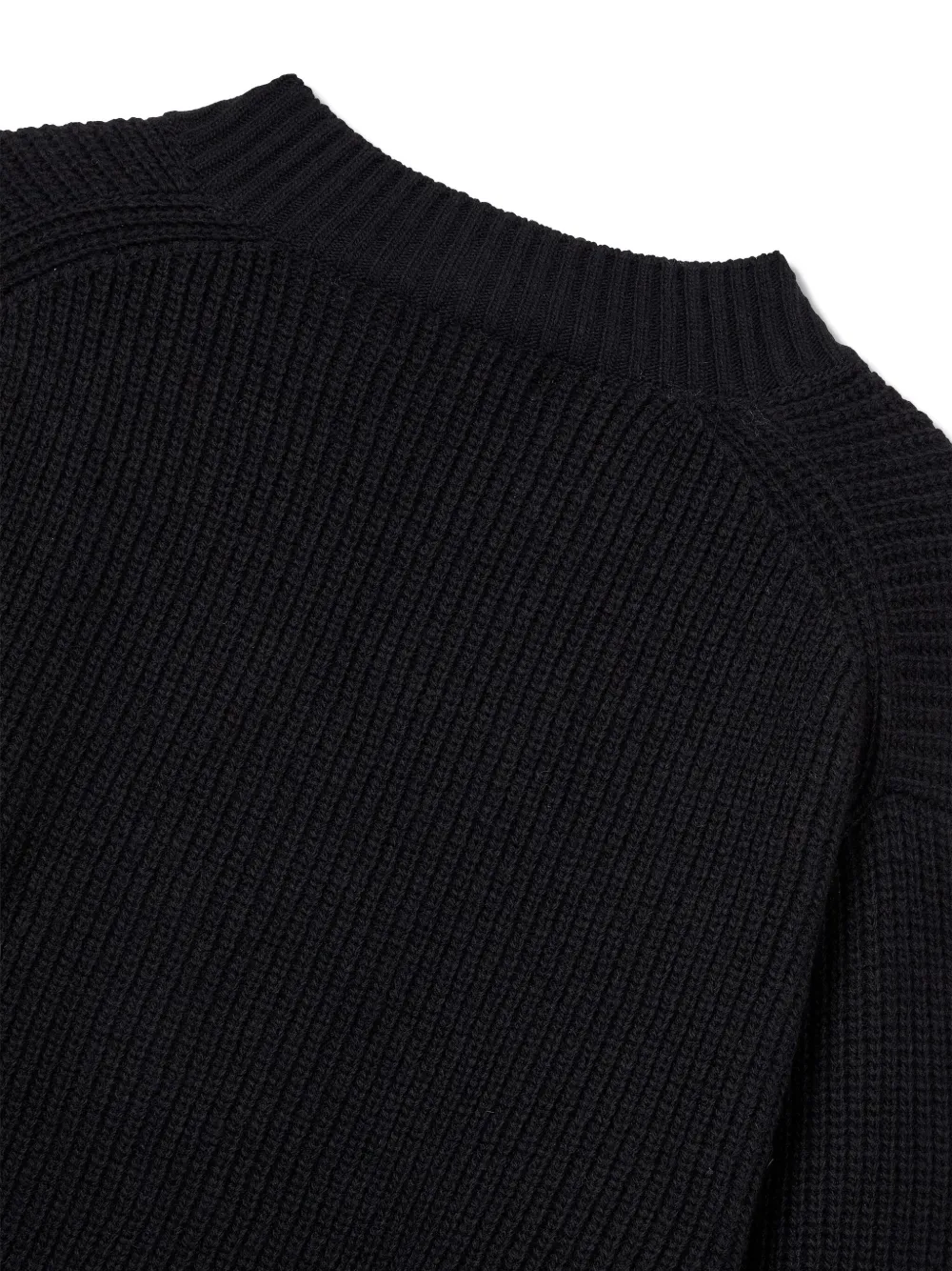 STUDIO TOMBOY Ribgebreide trui met V-hals Zwart