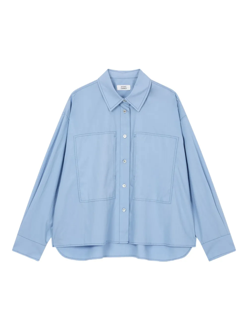 STUDIO TOMBOY stitch-detailing shirt | Blue | Image 1
