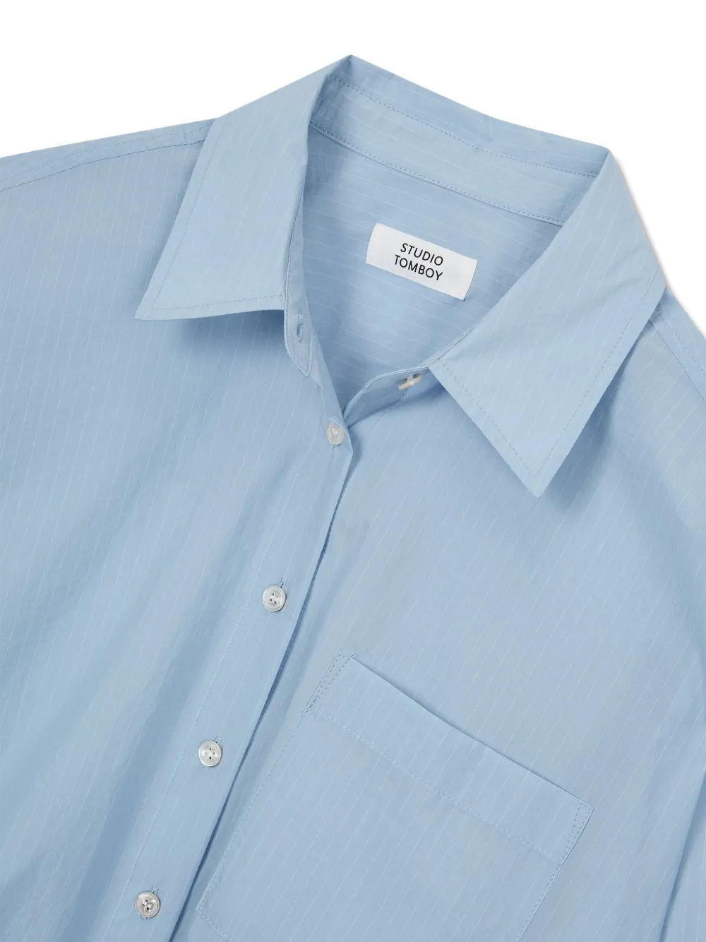 STUDIO TOMBOY Gestreepte blouse met elastische afwerking Blauw