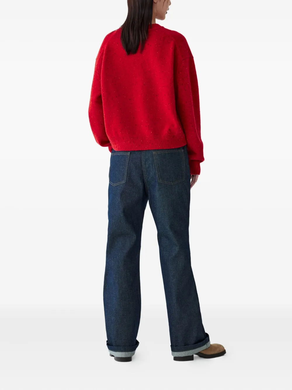 Studio Tomboy Speckled Sweater In Red