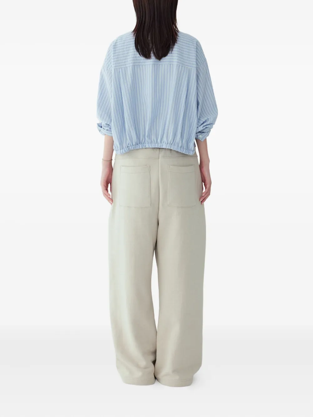 STUDIO TOMBOY elastic-hem striped shirt - Blauw