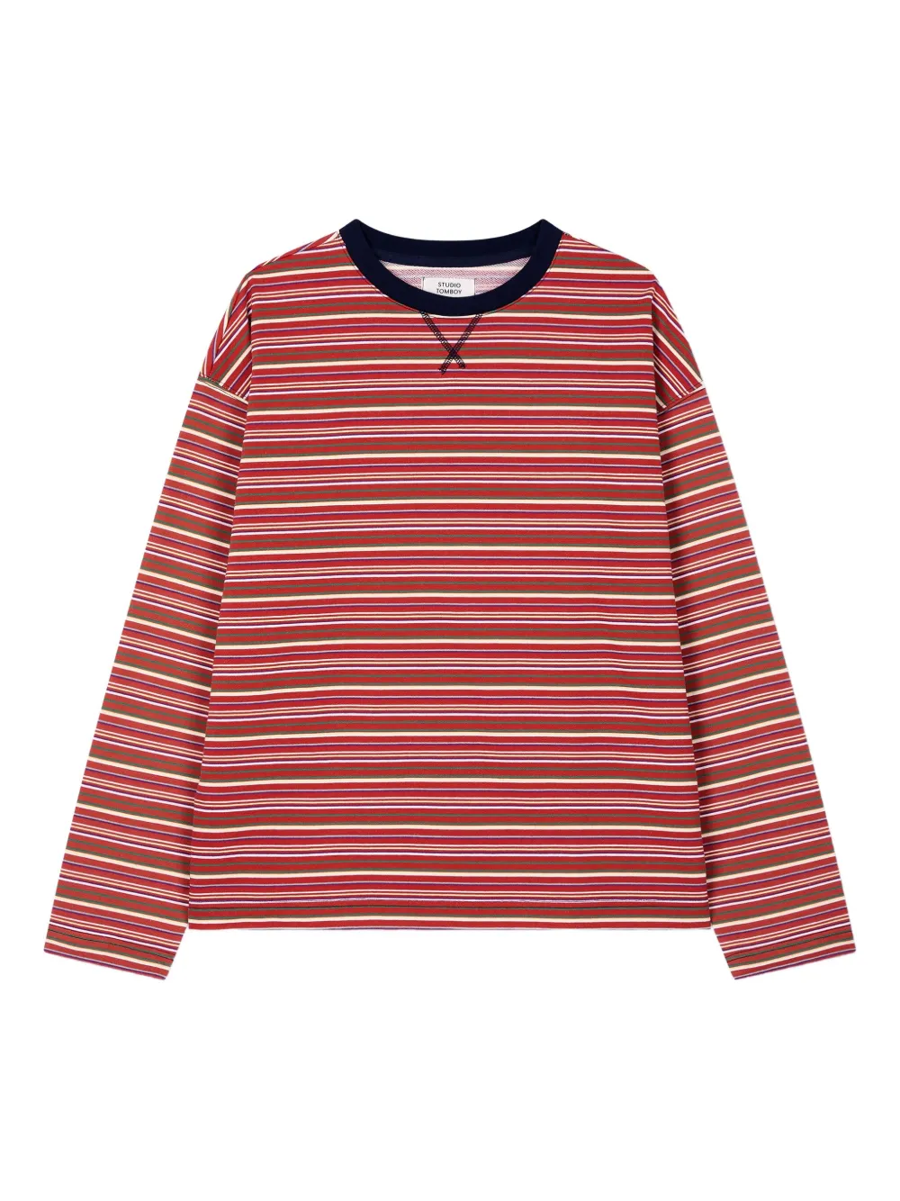 STUDIO TOMBOY striped long-sleeved T-shirt | Red | Image 1