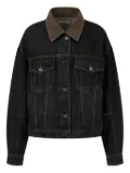STUDIO TOMBOY corduroy-collar denim jacket - Black