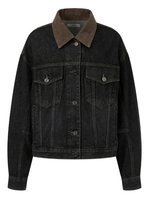 STUDIO TOMBOY corduroy-collar denim jacket