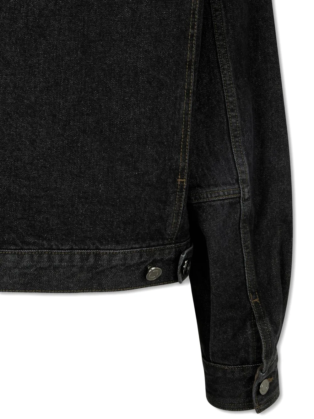 Studio Tomboy Corduroy-collar Denim Jacket In Black